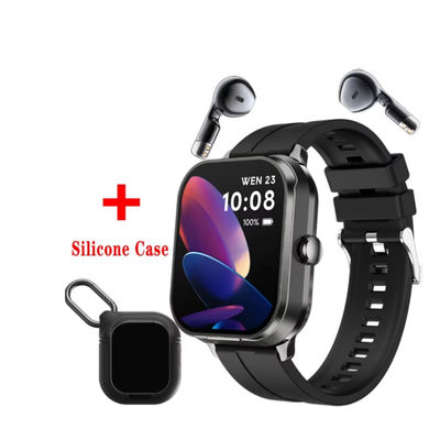 TWS bezprzewodowy D8Pro Ciśnienie krwi zewnętrzny Smart Watch Amoled Display 2 w 1